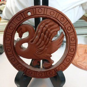 Vintage Handcarved Terracotta Swan